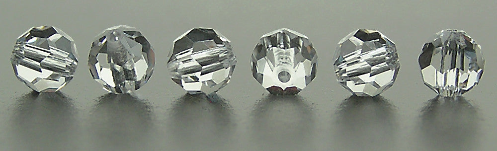 clear Crystal, Czech Machine Cut Round Crystal Beads