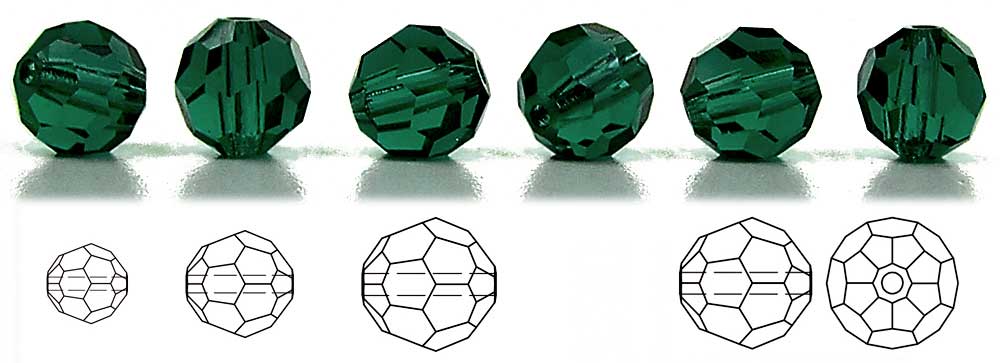 Emerald green Czech Machine Cut Round Crystal Beads 10mm Rosary size 24pcs
