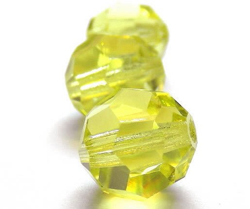 Jonquil Czech Machine Cut Round Crystal Beads Yellow 4mm 6mm 7mm
