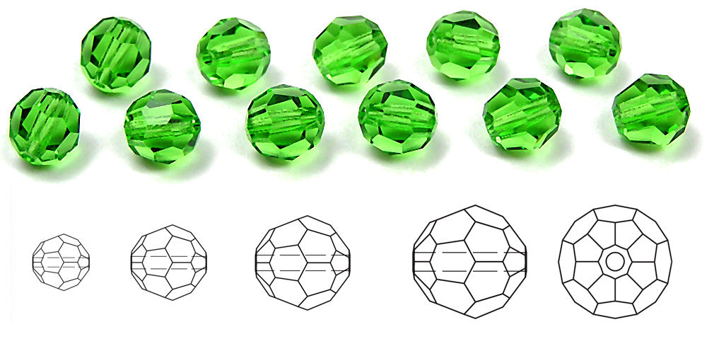 Peridot Czech Machine Cut Round Crystal Beads 7mm 8mm green rosary beads