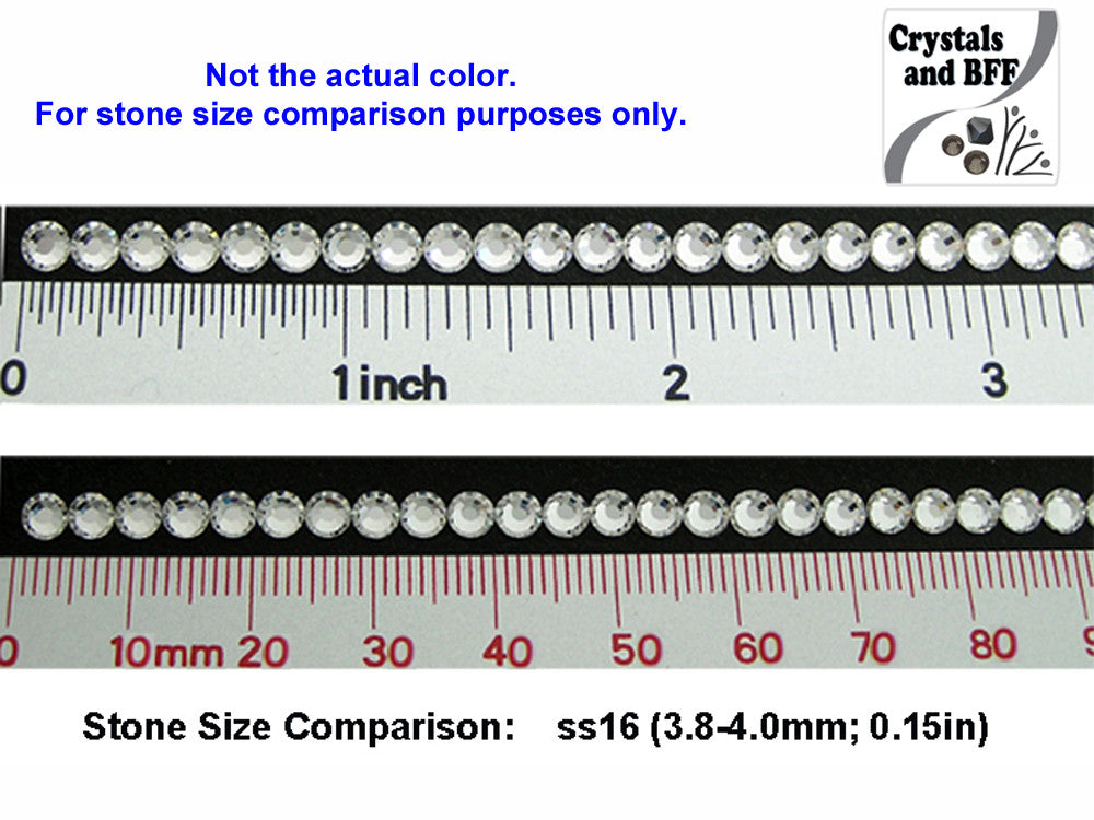 Light Sapphire AB HOTFIX, 1440 Preciosa Genuine Czech Crystals 16ss Viva12 Iron-on, ss16, 4mm
