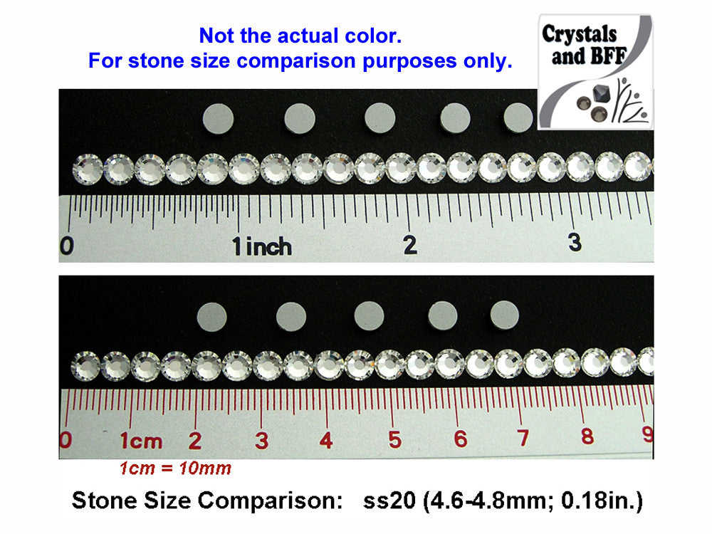 Crystal  HOTFIX, Preciosa Chaton Roses Article 438-11-110 (8-faceted MC Rhinestone Iron-on Flatbacks), Genuine Czech Crystals, 8-ft clear with Iron On Hot Fix Glue