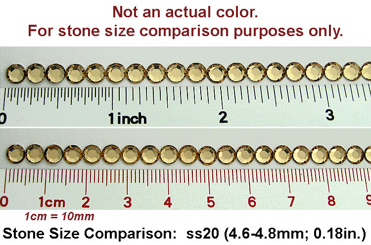 Crystal Labrador Silver CAL, Preciosa 8-faceted Chaton Roses Article 438-11-110 (8-ft Rhinestone Flatbacks), Genuine Czech Crystals