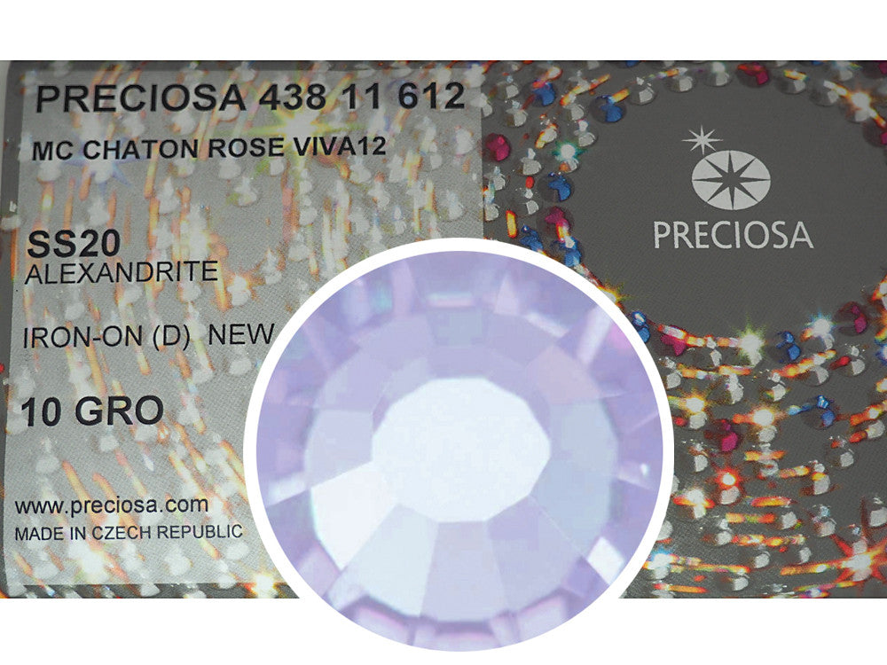 Alexandrite HOTFIX, 1440 Preciosa Genuine Czech Crystals 20ss Viva12 Iron-on, ss20, 5mm