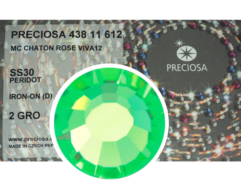 30ss HOTFIX, CHOOSE A COLOR, 288 pieces of Preciosa VIVA Iron-on Flatbacks, Genuine Czech Crystals in size 6.5mm, ss30