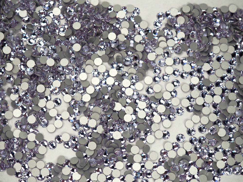 Alexandrite (changing color), Preciosa VIVA or MAXIMA Chaton Roses (Rhinestone Flatbacks), Genuine Czech Crystals, light purple or pale blue