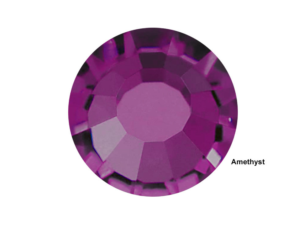 Amethyst, Preciosa VIVA or MAXIMA Chaton Roses (Rhinestone Flatbacks), Genuine Czech Crystals, purple color