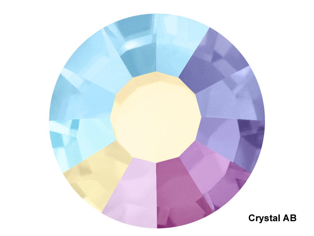 Crystal AB coated, Preciosa VIVA or MAXIMA Chaton Roses (Rhinestone Flatbacks), Genuine Czech Crystals, clear coated with Aurora Borealis