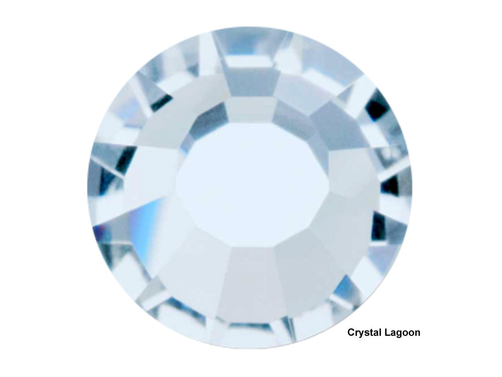 Crystal Lagoon, Preciosa VIVA or MAXIMA Chaton Roses (Rhinestone Flatbacks), Genuine Czech Crystals, clear coated with silvery light blue