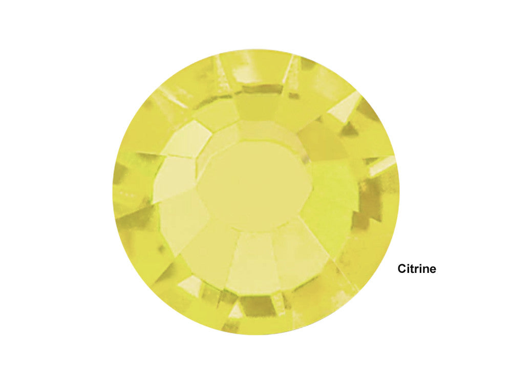 Citrine, Preciosa VIVA or MAXIMA Chaton Roses (Rhinestone Flatbacks), Genuine Czech Crystals, rich yellow color