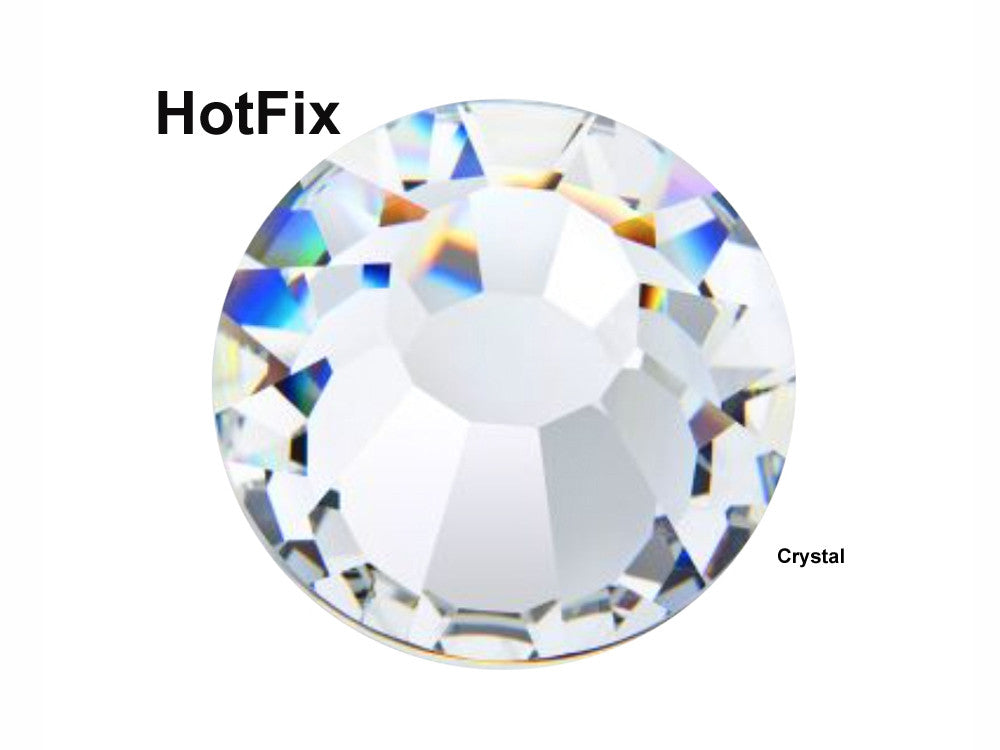 Crystal  HOTFIX, Preciosa Viva Chaton Roses Article 438-11-612 (Viva12 Rhinestone Iron-on Flatbacks), Genuine Czech Crystals, clear with Grey Interlayer on the bottom and Iron On Hot Fix Glue