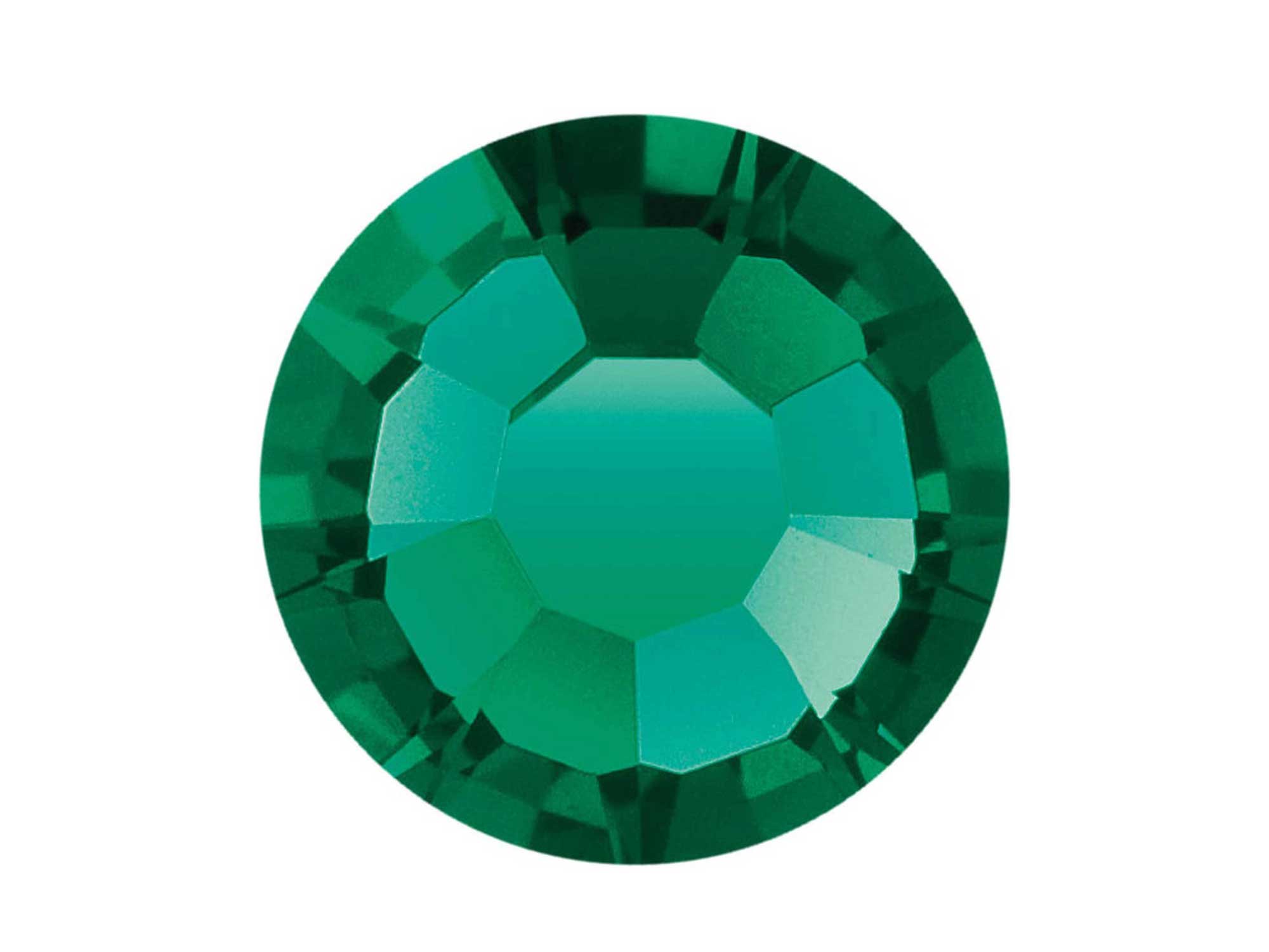 Emerald, Preciosa VIVA or MAXIMA Chaton Roses (Rhinestone Flatbacks), Genuine Czech Crystals, green color
