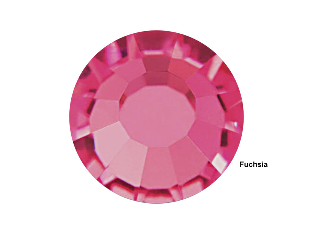 Fuchsia, Preciosa VIVA or MAXIMA Chaton Roses (Rhinestone Flatbacks), Genuine Czech Crystals, rich red pink color