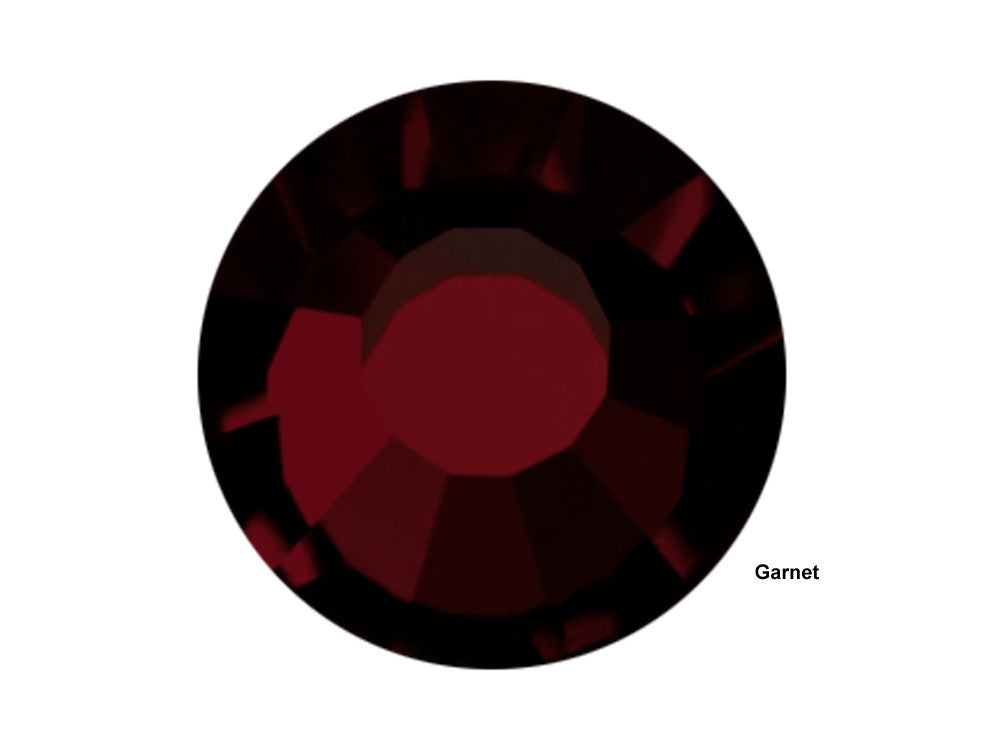 Garnet, Preciosa VIVA or MAXIMA Chaton Roses (Rhinestone Flatbacks), Genuine Czech Crystals, deep dark red