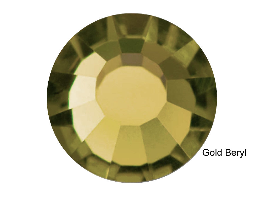 Gold Beryl (light khaki), Preciosa Viva Chaton Roses Article 438-11-612 (Viva12 Rhinestone Flatbacks), Genuine Czech Crystals, khaki