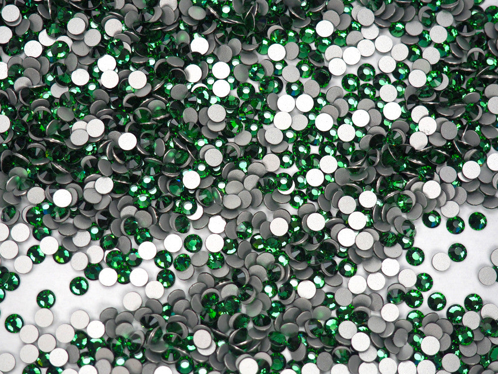 Green Turmaline Preciosa VIVA or MAXIMA Chaton Roses (Rhinestone Flatbacks) Genuine Czech Crystals