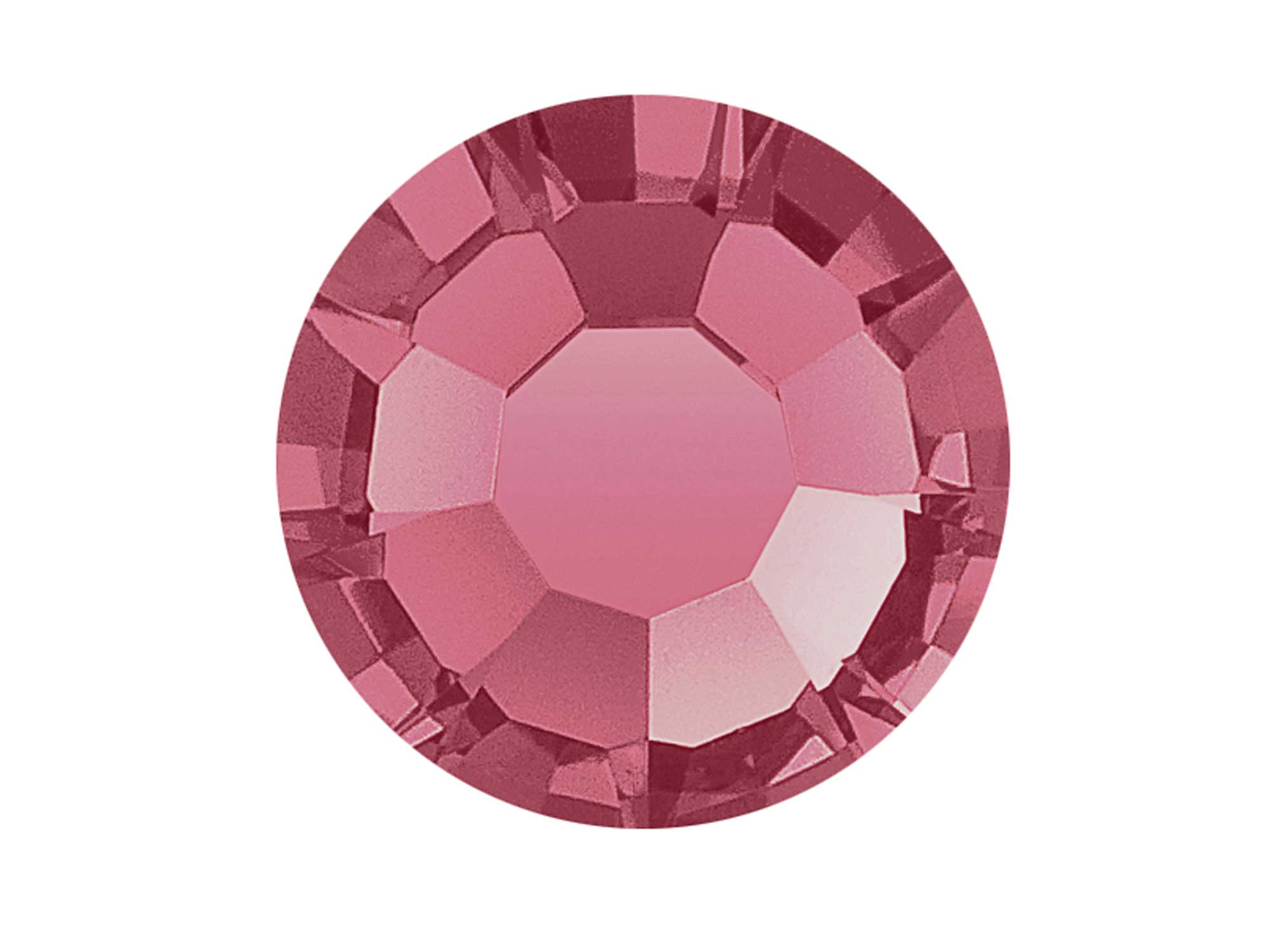 Indian Pink, Preciosa VIVA or MAXIMA Chaton Roses (Rhinestone Flatbacks), Genuine Czech Crystals