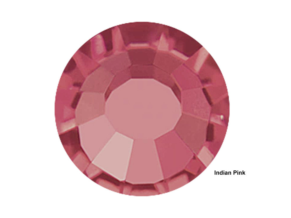 Indian Pink Preciosa VIVA or MAXIMA Chaton Roses (Rhinestone Flatbacks) Genuine Czech Crystals
