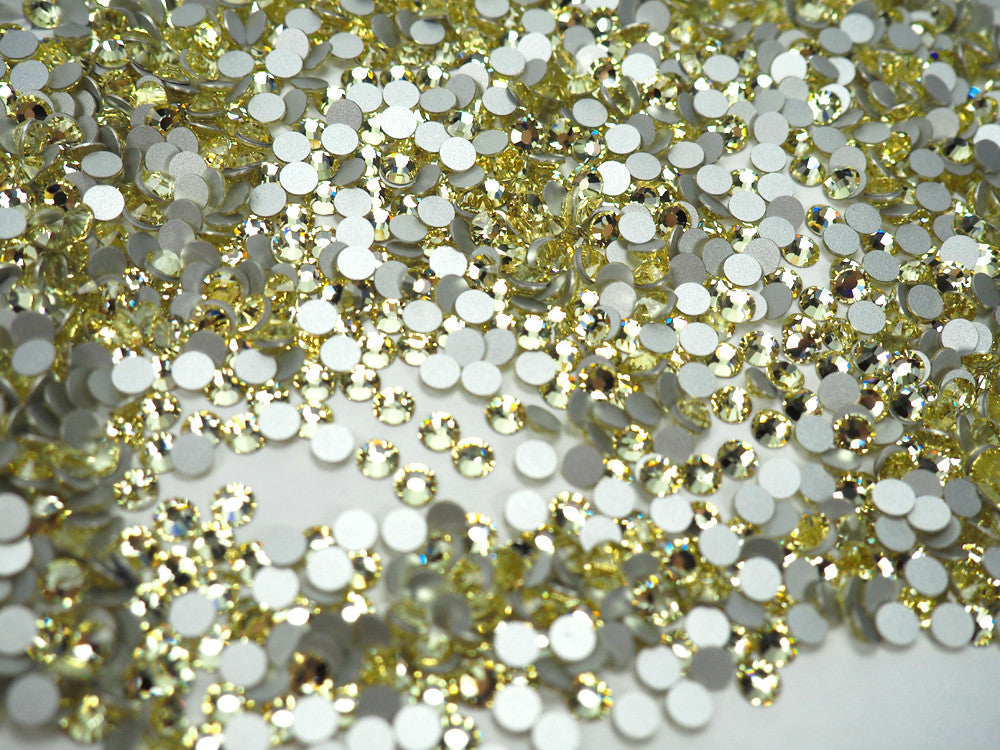 Jonquil Preciosa VIVA or MAXIMA Chaton Roses (Rhinestone Flatbacks) Genuine Czech Crystals yellow