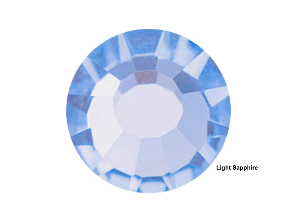 Light Sapphire, Preciosa VIVA or MAXIMA Chaton Roses (Rhinestone Flatbacks), Genuine Czech Crystals, light blue