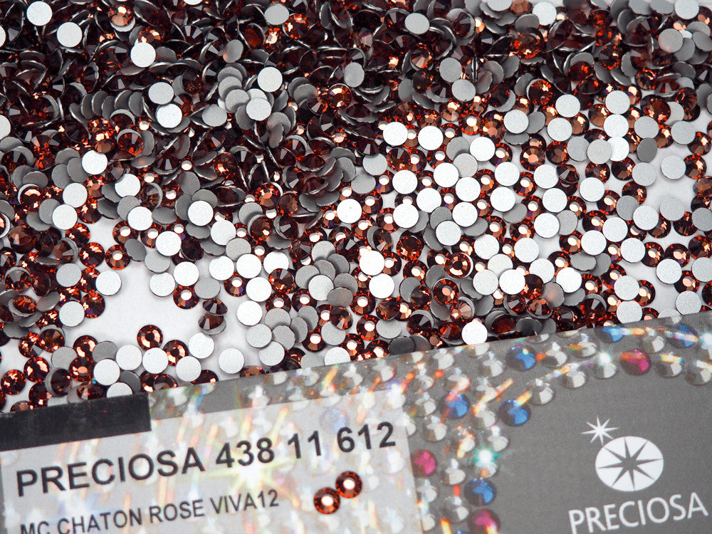 Light Burgundy Preciosa VIVA or MAXIMA Chaton Roses (Rhinestone Flatbacks) Genuine Czech Crystals ss12 ss16 ss20ss34