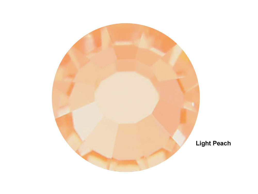 Light Peach, Preciosa VIVA or MAXIMA Chaton Roses (Rhinestone Flatbacks), Genuine Czech Crystals, pale orange