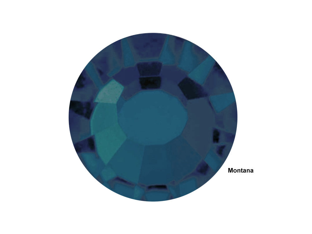 Montana Preciosa VIVA or MAXIMA Chaton Roses (Rhinestone Flatbacks) Genuine Czech Crystals dark silvery blue ss10 ss12 ss16 ss20 ss34