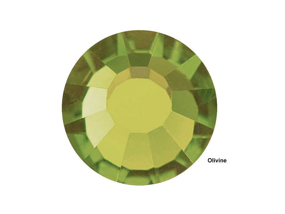 Olivine, Preciosa VIVA or MAXIMA Chaton Roses (Rhinestone Flatbacks), Genuine Czech Crystals, olive green