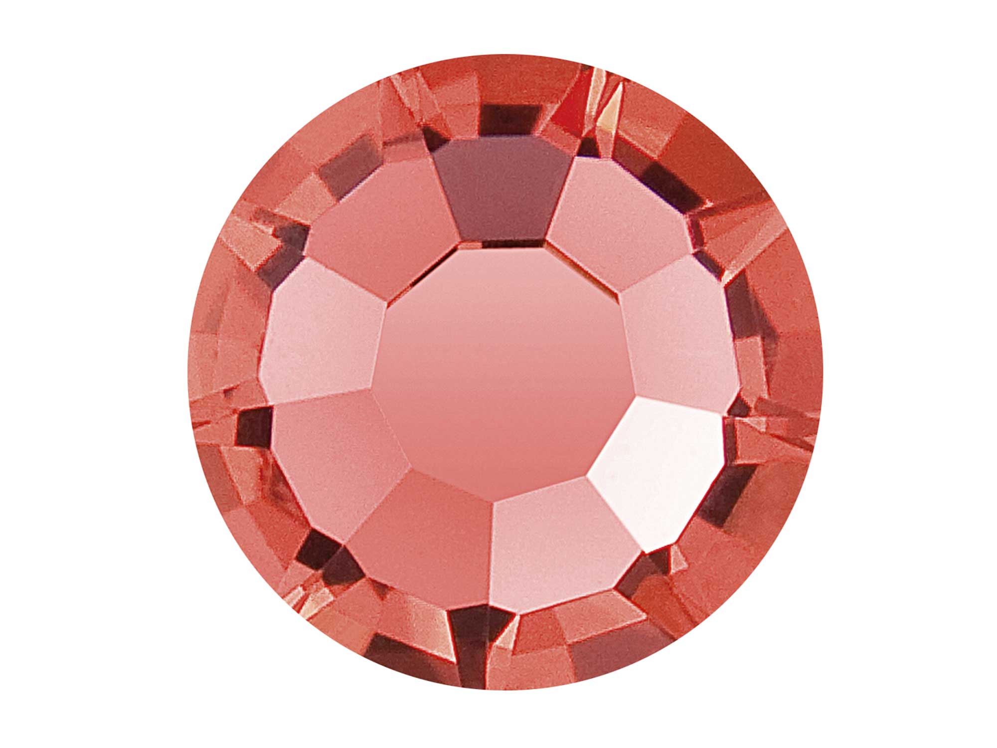 Padparadscha, Preciosa VIVA or MAXIMA Chaton Roses (Rhinestone Flatbacks), Genuine Czech Crystals, pink-red color