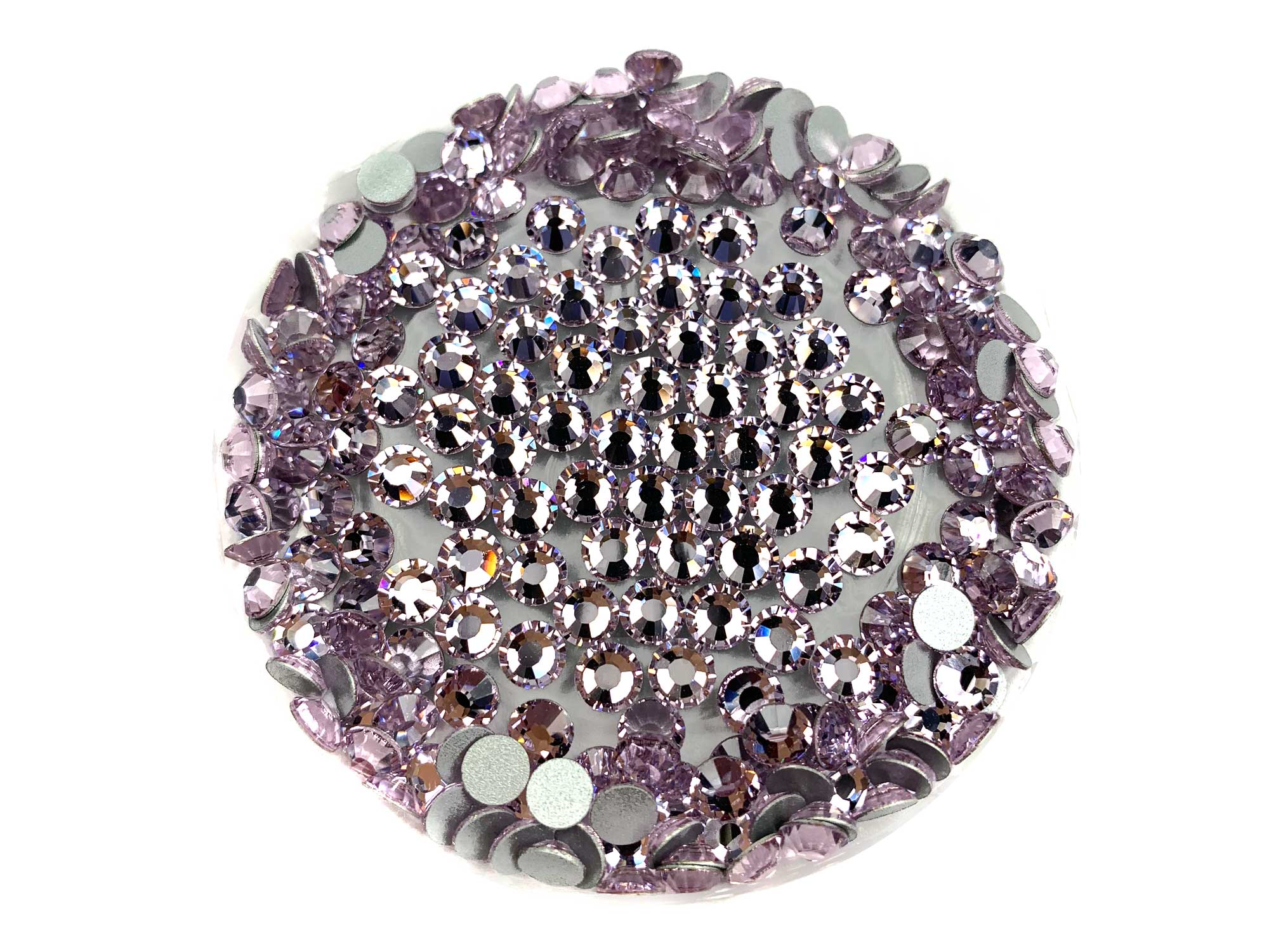 Pale Lilac, Preciosa Viva Chaton Roses Article 438-11-612 (Viva12 Rhinestone Flatbacks), Genuine Czech Crystals, light purple color