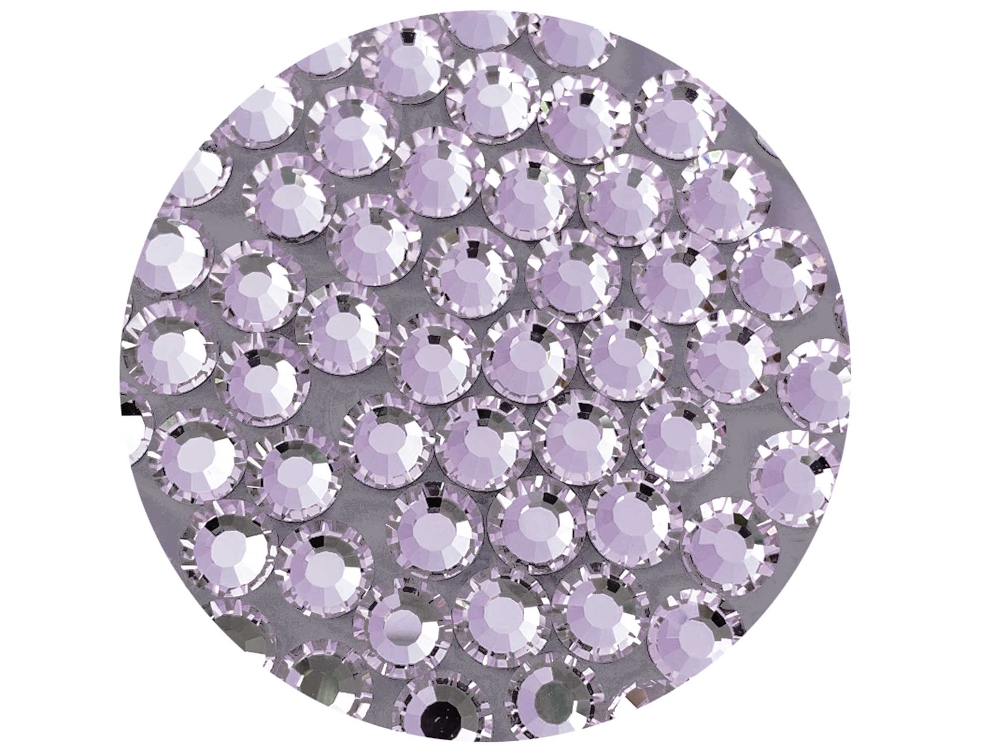 Pale Lilac Preciosa Viva Chaton Roses Article 438-11-612 (Viva12 Rhinestone Flatbacks) Genuine Czech Crystals light purple color ss12 ss16 ss20