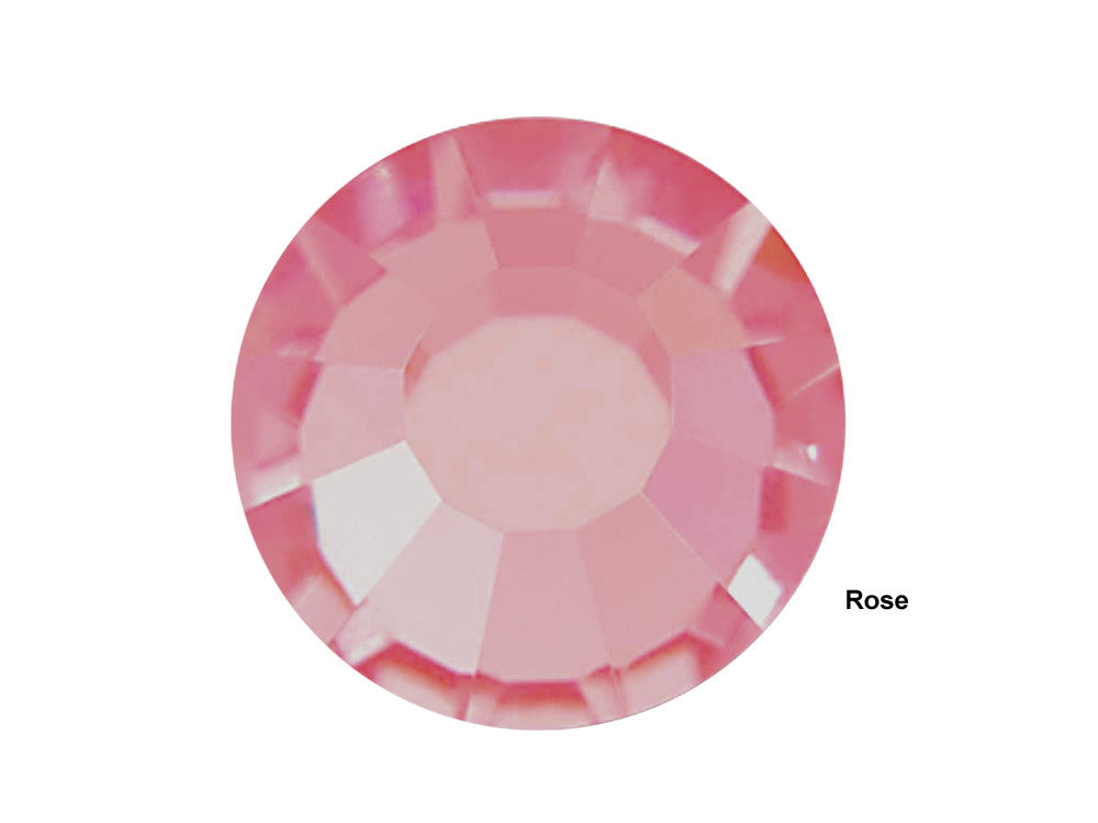 Rose Preciosa VIVA or MAXIMA Chaton Roses (Rhinestone Flatbacks) Genuine Czech Crystals pink ss12 ss16 ss20