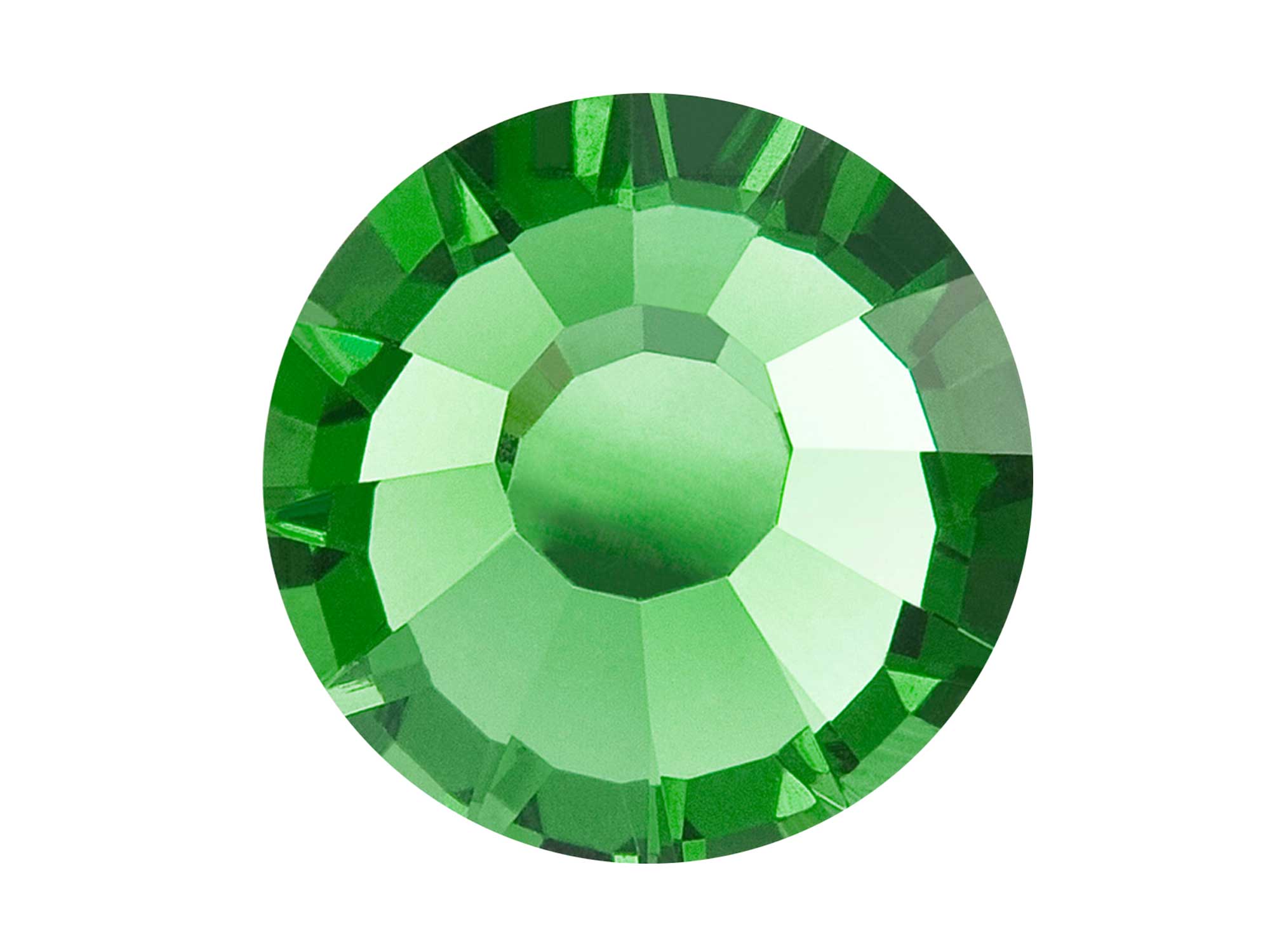 Shamrock, Preciosa Viva Chaton Roses Article 438-11-612 (Viva12 Rhinestone Flatbacks), Genuine Czech Crystals, medium emerald green color