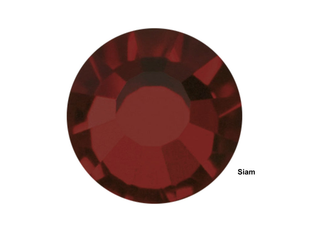 Siam, Preciosa VIVA or MAXIMA Chaton Roses (Rhinestone Flatbacks), Genuine Czech Crystals, dark red