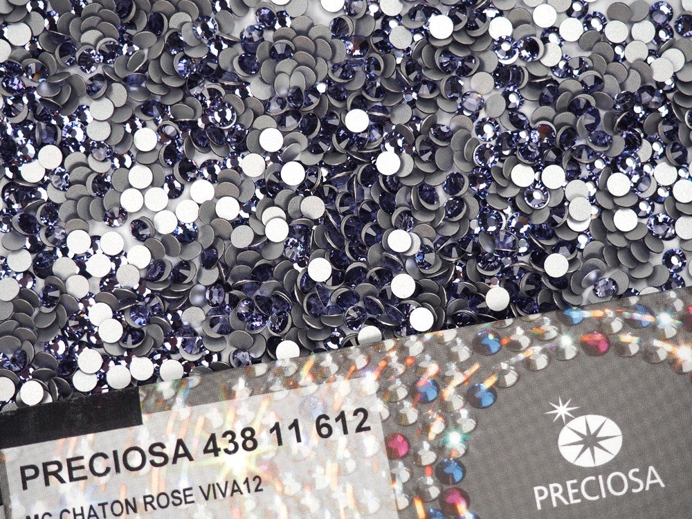 Tanzanite Preciosa VIVA or MAXIMA Chaton Roses (Rhinestone Flatbacks) Genuine Czech Crystals purple ss10 ss12 ss16 ss20 ss34