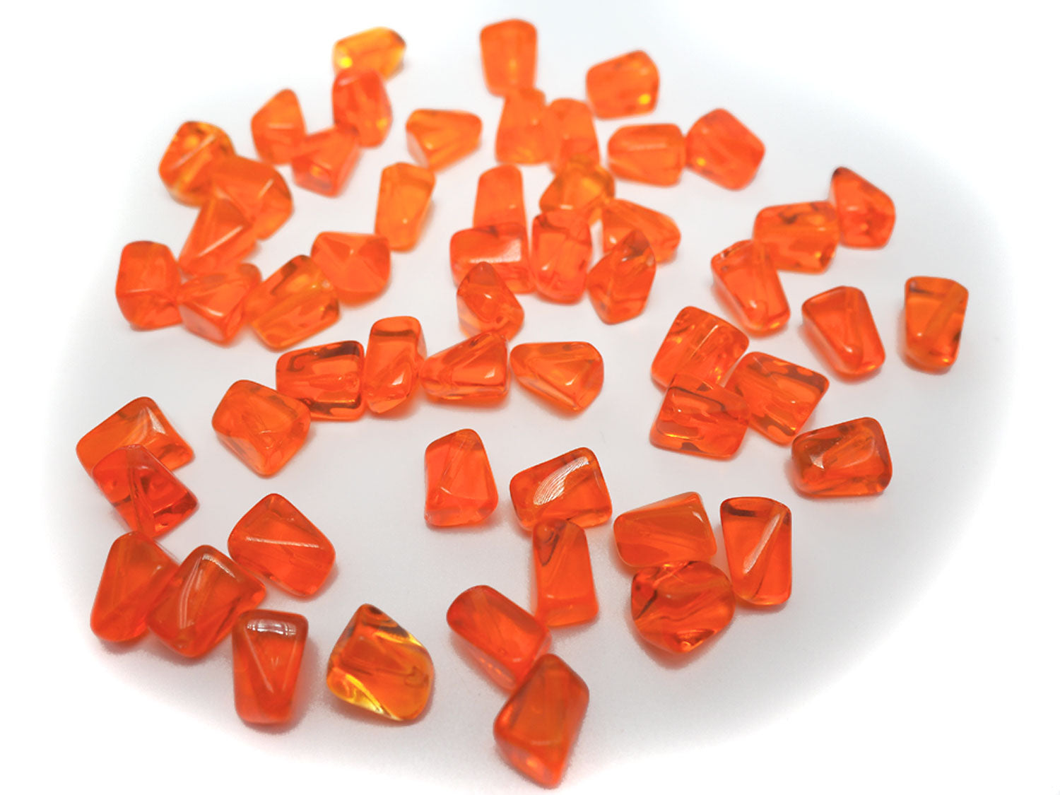 Preciosa Czech Glass Irregular Diagonally drilled Beads 12x9mm, Sun orange, 24pcs, zz 32
