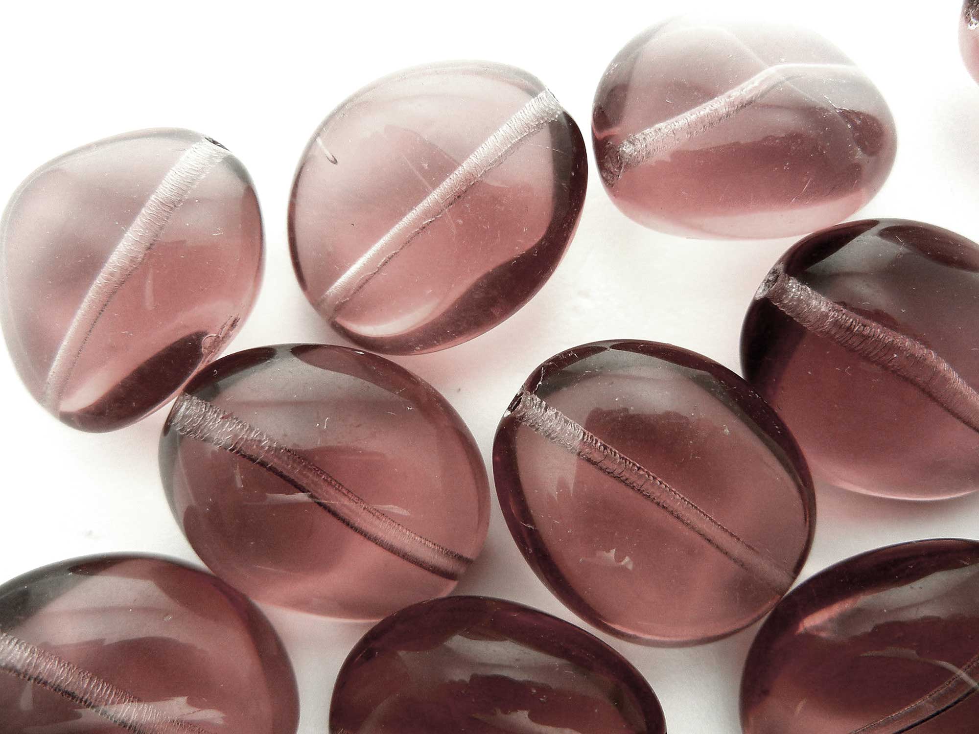 12 Preciosa Czech large irregular oval druk beads 26x22x15mm Amethyst, zz 3